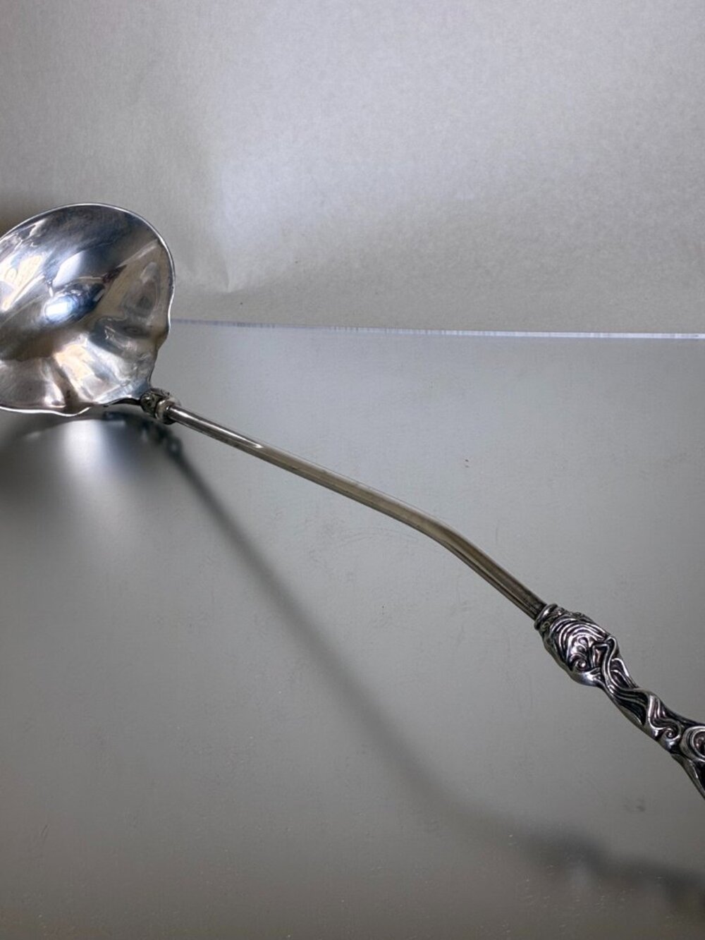 Antique Sterling Silver Punch Ladle over 13 ounces and 18" long